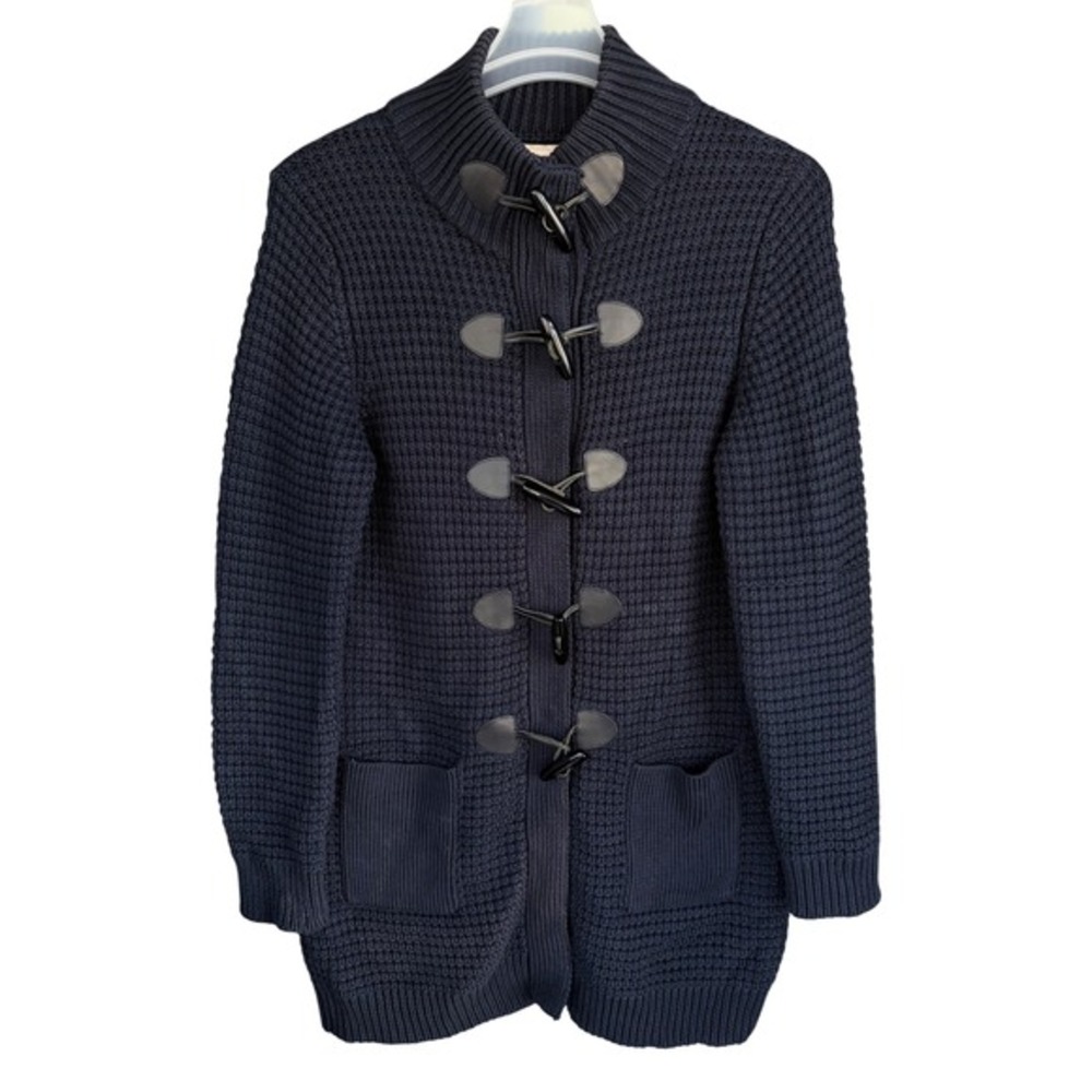 A6 Banana Republic Toggle‎ Cardigan Heavy Waffle Knit Wool Blend Sweater